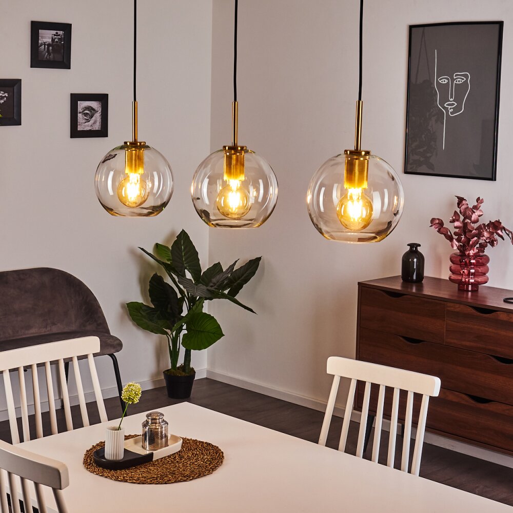 Karo Lampada a Sospensione Ottone, Nero, 3-Luci main product photo