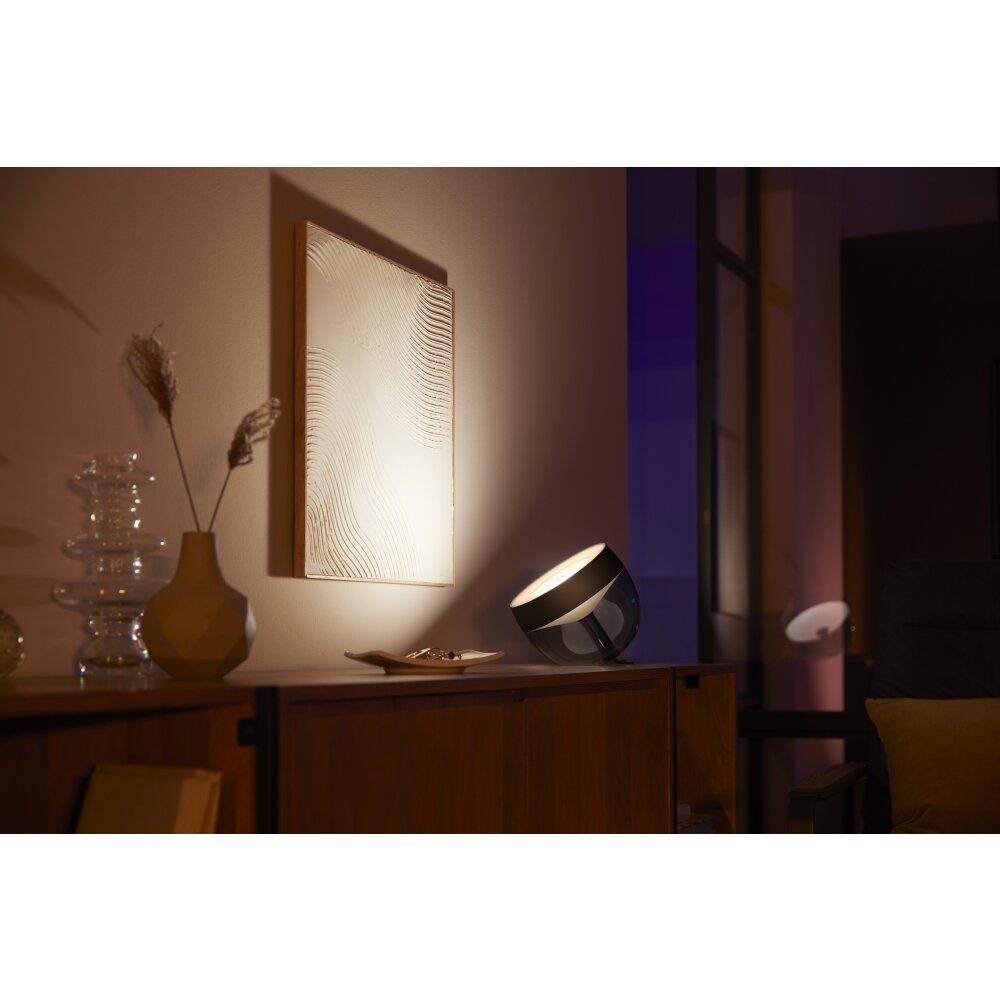 Philips Hue Ambiance White & Color Iris Lampada da tavolo, set di estensione LED Nero, Trasparente, chiaro, 1-Luce, Cambia colore