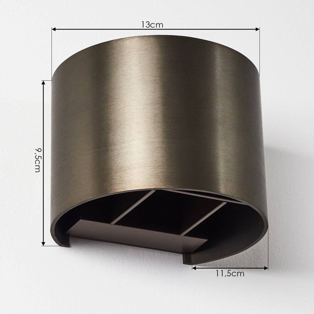 Badajoz Applique LED Marrone, 1-Luce