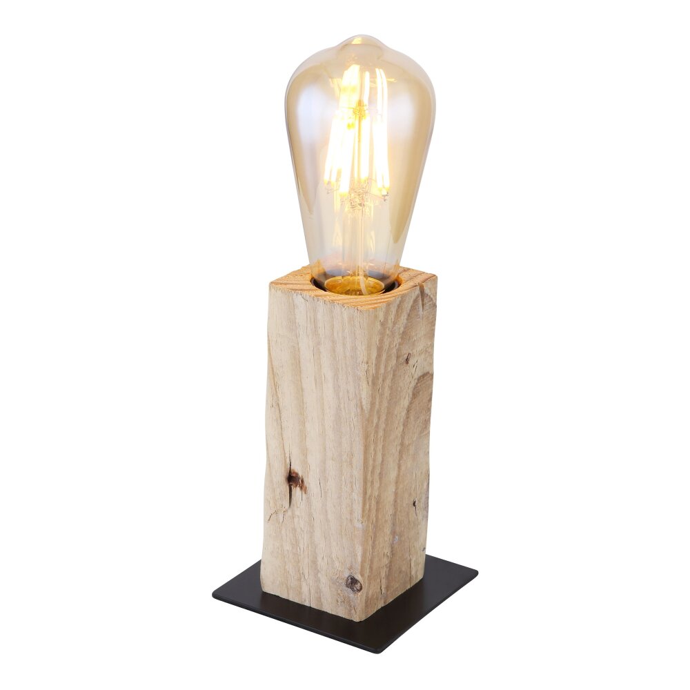Globo ADALIE Lampada da tavolo Legno chiaro, Nero, 1-Luce main product photo