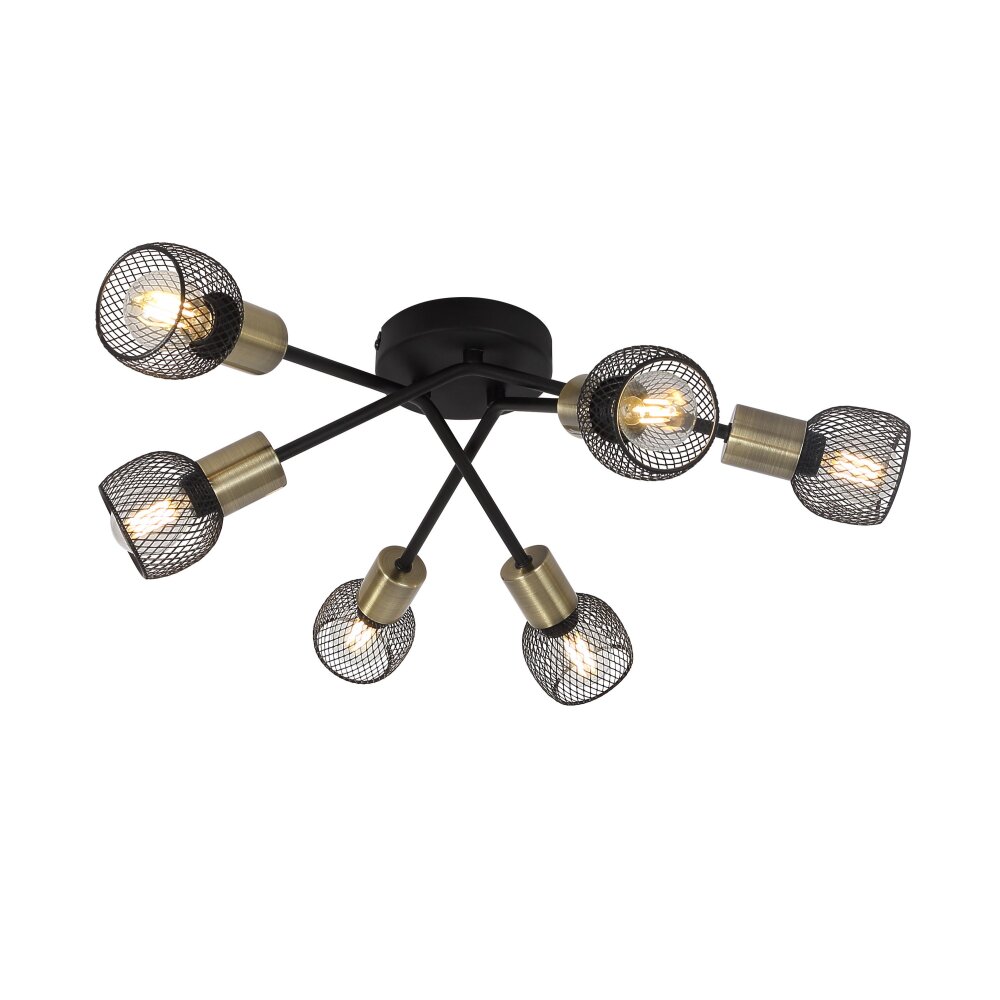 Globo FIASTRA Plafoniera Nero, 6-Luci main product photo