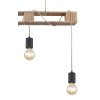 Globo JOELLE Lampadario a sospensione Marrone, Legno chiaro, Nero, 3-Luci
