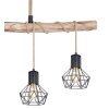 Globo PRISKA Lampadario a sospensione Marrone, Legno chiaro, Nero, 4-Luci