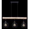 Globo THEODOR Lampadario a sospensione Legno chiaro, Nero, 3-Luci