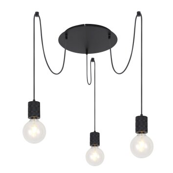 Globo HERMINE Lampadario a sospensione Nero, 3-Luci