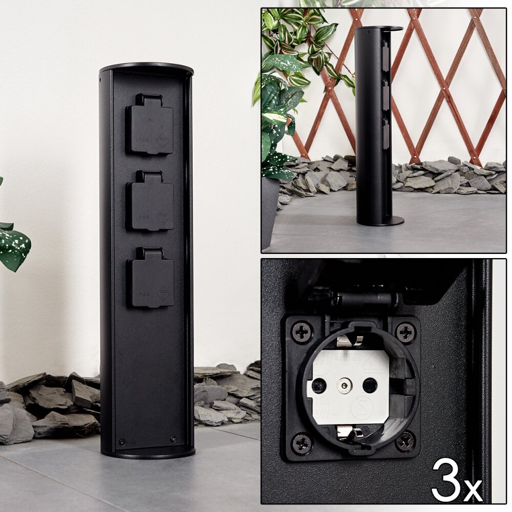 Stewart Colonnina con prese elettriche Nero main product photo