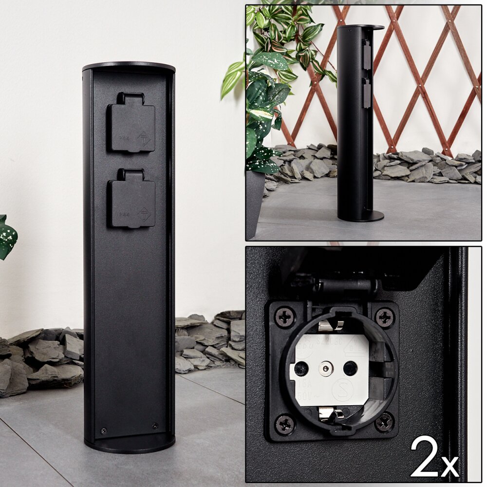 Stewart Colonnina con prese elettriche Nero main product photo