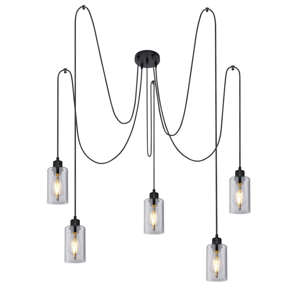 Globo HADERA Lampadario a sospensione Nero, 5-Luci main product photo