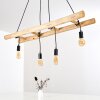 Palmetto Lampada a Sospensione Legno chiaro, Nero, 4-Luci