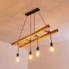 Palmetto Lampada a Sospensione Legno chiaro, Nero, 4-Luci