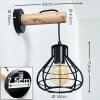 Gainesville Applique Legno chiaro, Nero, 1-Luce