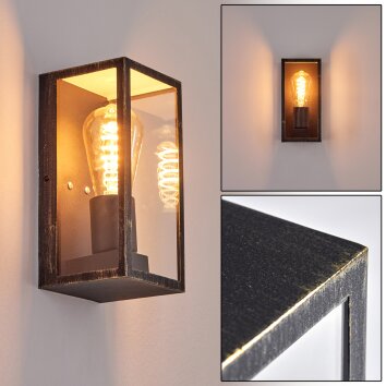 Hakkas Applique da esterno Nero-Oro, 1-Luce