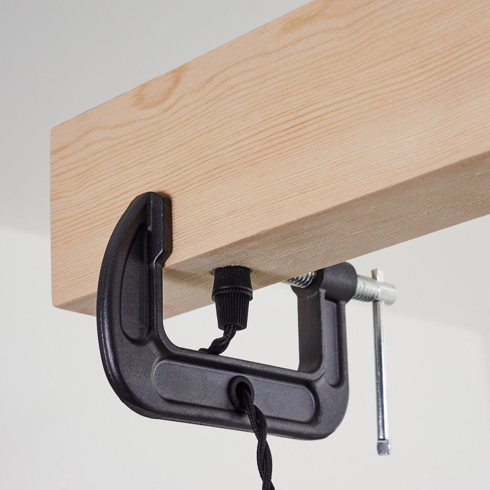 Hautahi Lampada a Sospensione Legno chiaro, Nero, 4-Luci