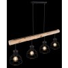 Globo CLASTRA Lampadario a sospensione Legno scuro, Nero, 4-Luci