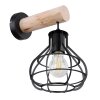 Globo CLASTRA Applique Legno chiaro, Nero, 1-Luce