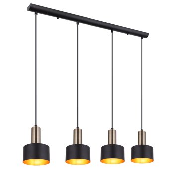 Globo SWINNI Lampadario a sospensione LED Ottone, Nero, 4-Luci