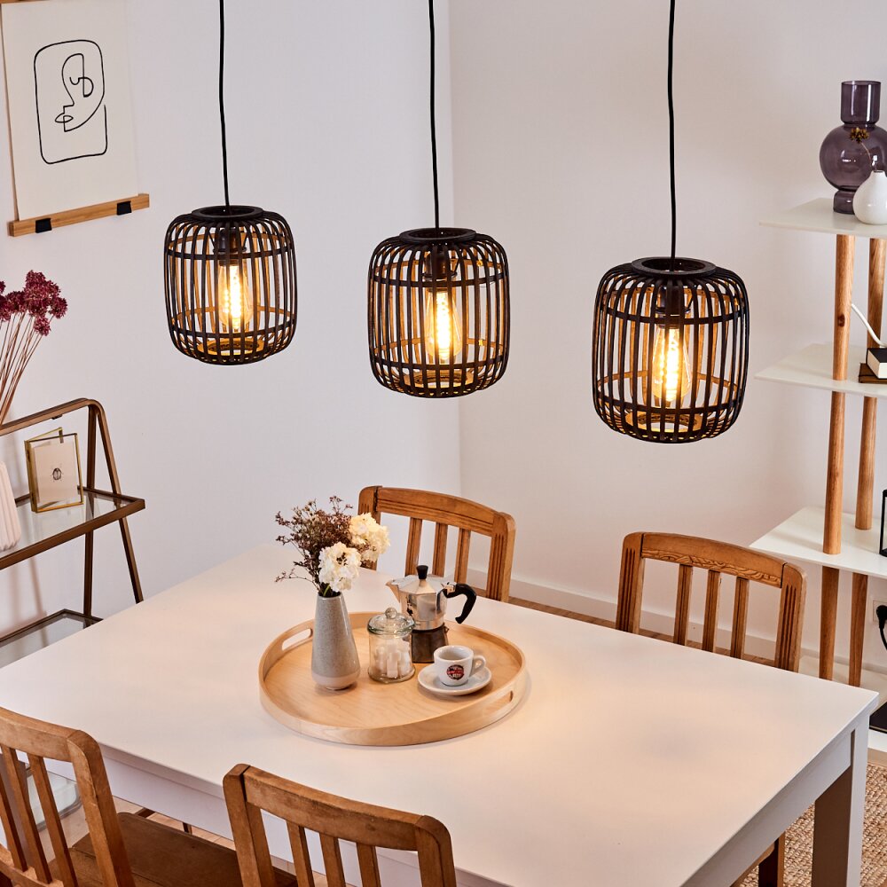Mongolei Lampada a Sospensione Nero, 3-Luci main product photo