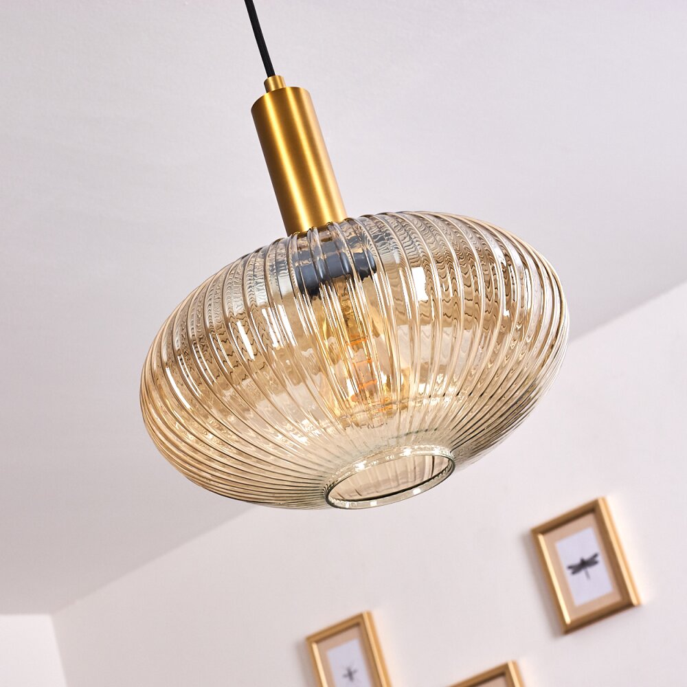 Paeni Lampadario a sospensione Oro, Ottone, Nero, 1-Luce