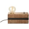 Brilliant Woodhill Lampada da tavolo Legno scuro, Nero, 1-Luce