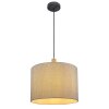 Globo ROGER Lampadario a sospensione Legno chiaro, Nero, 1-Luce