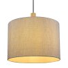 Globo ROGER Lampadario a sospensione Legno chiaro, Nero, 1-Luce