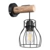 Globo MINA Applique Legno chiaro, Nero, 1-Luce