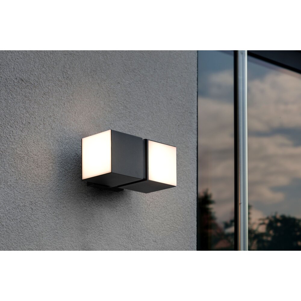 Lutec CUBA Applique da esterno LED Nero, 2-Luci main product photo