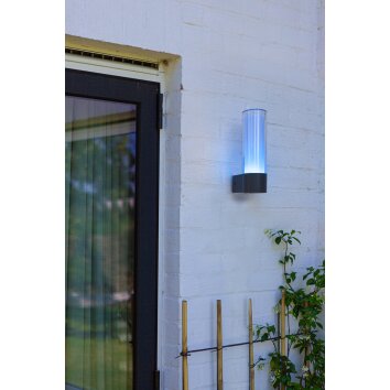 Lutec DROPA Applique da esterno LED Antracite, 1-Luce, Cambia colore