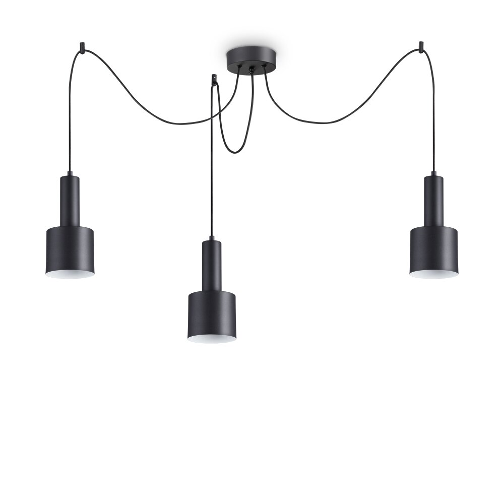 Ideallux HOLLY Lampada a Sospensione Nero, 3-Luci main product photo