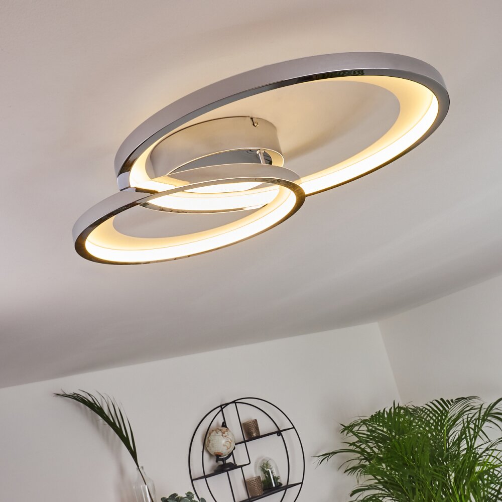 Baiyin Plafoniera LED Cromo, 1-Luce