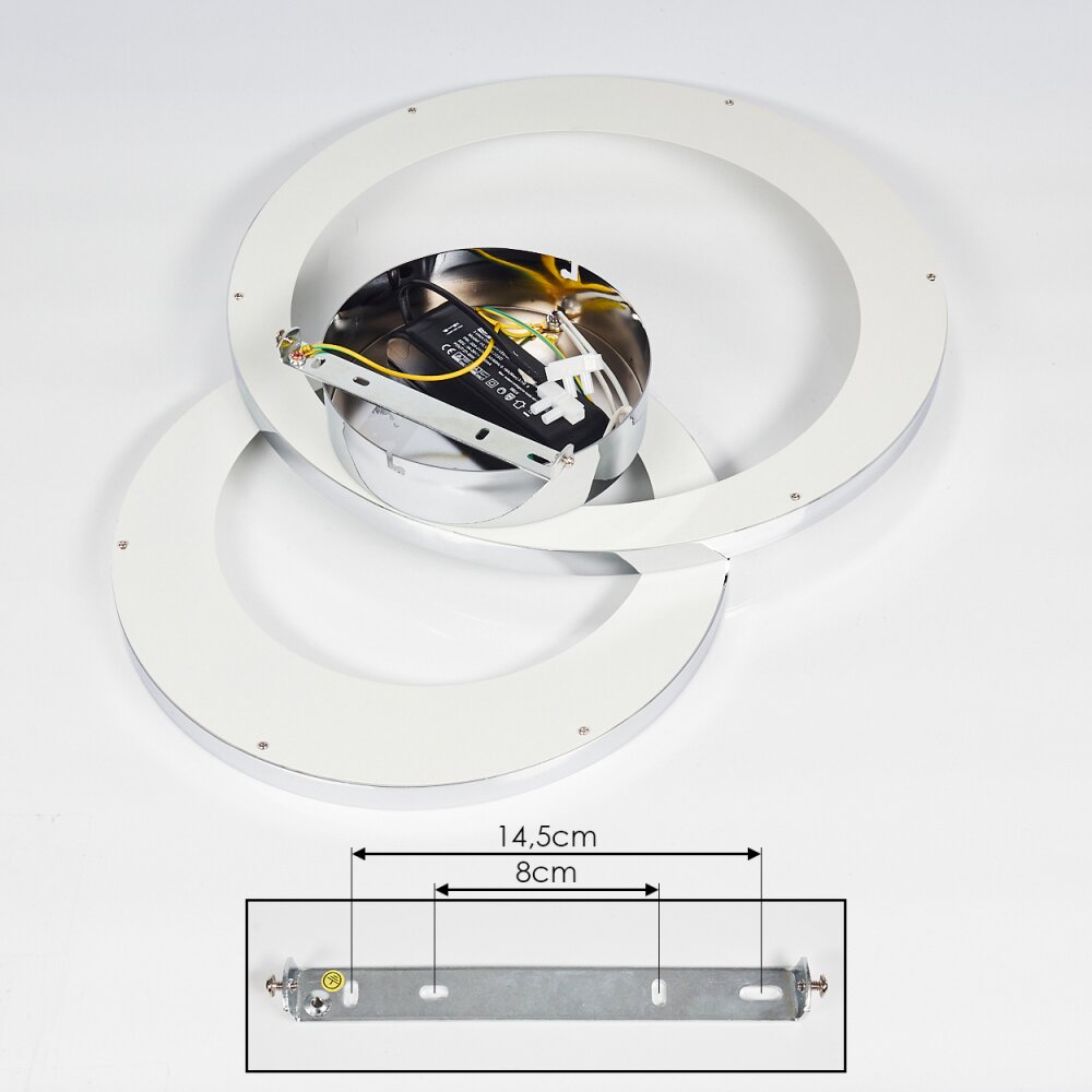 Baiyin Plafoniera LED Cromo, 1-Luce