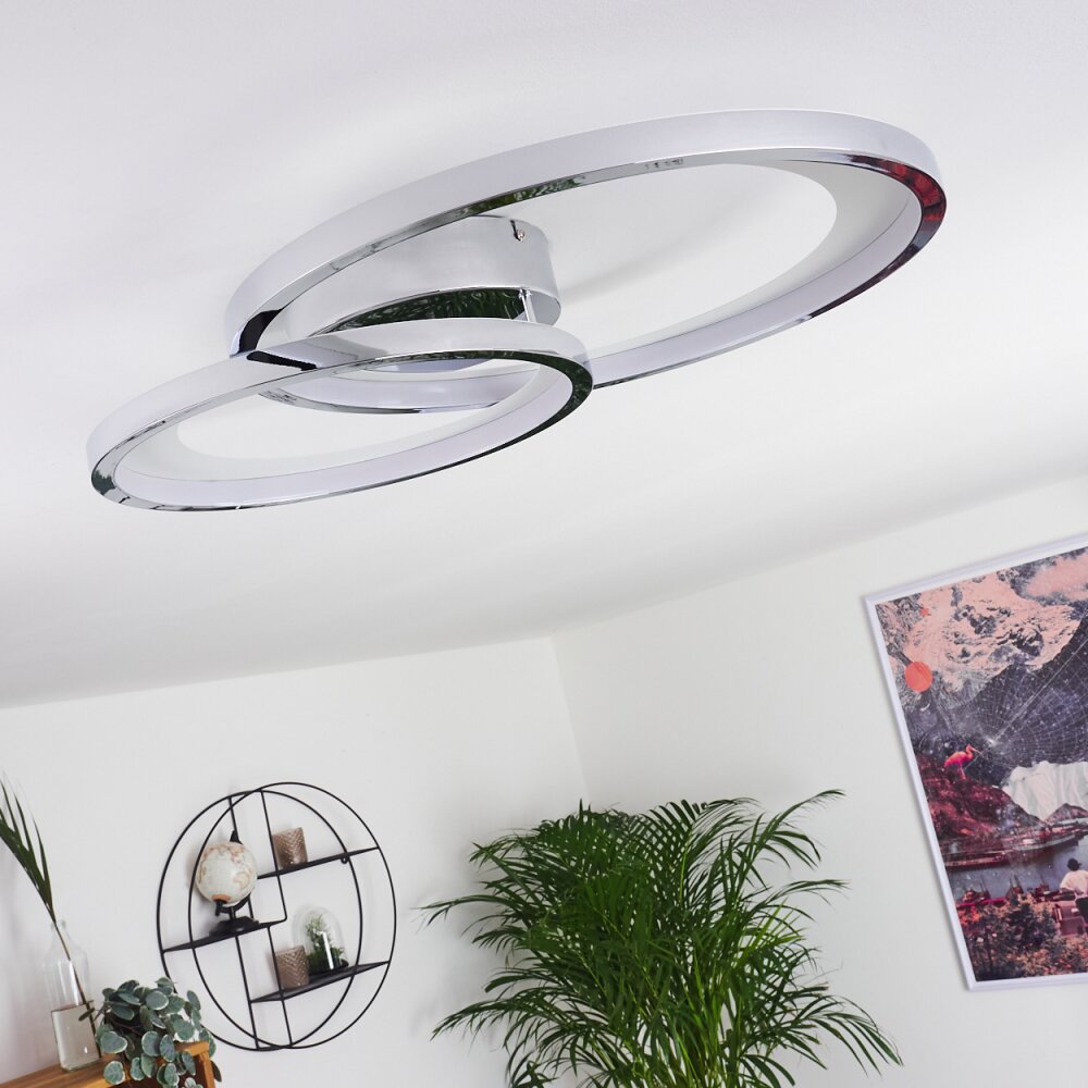 Baiyin Plafoniera LED Cromo, 1-Luce