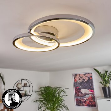 Baiyin Plafoniera LED Cromo, 1-Luce