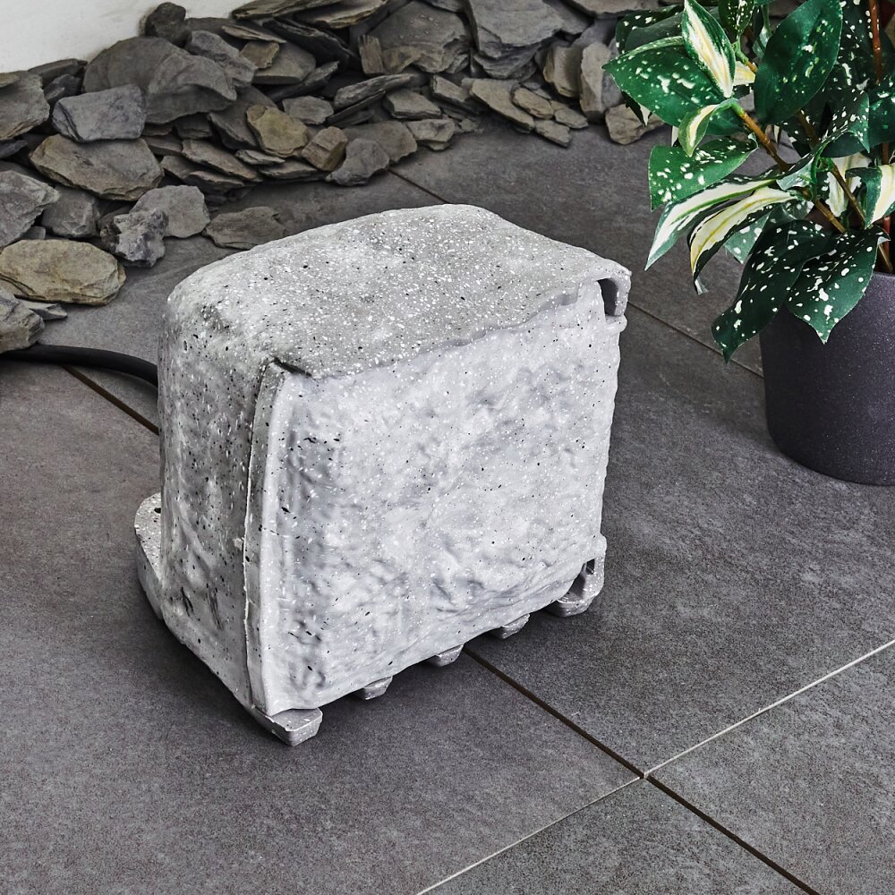 Tinú presa elettrica da esterno Nero, Effetto pietra