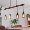 Hunouri Lampadario a sospensione Legno scuro, Nero, 4-Luci