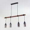 Hunouri Lampadario a sospensione Legno scuro, Nero, 4-Luci