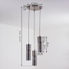 Dulcita Lampadario a sospensione Nichel opaco, 3-Luci