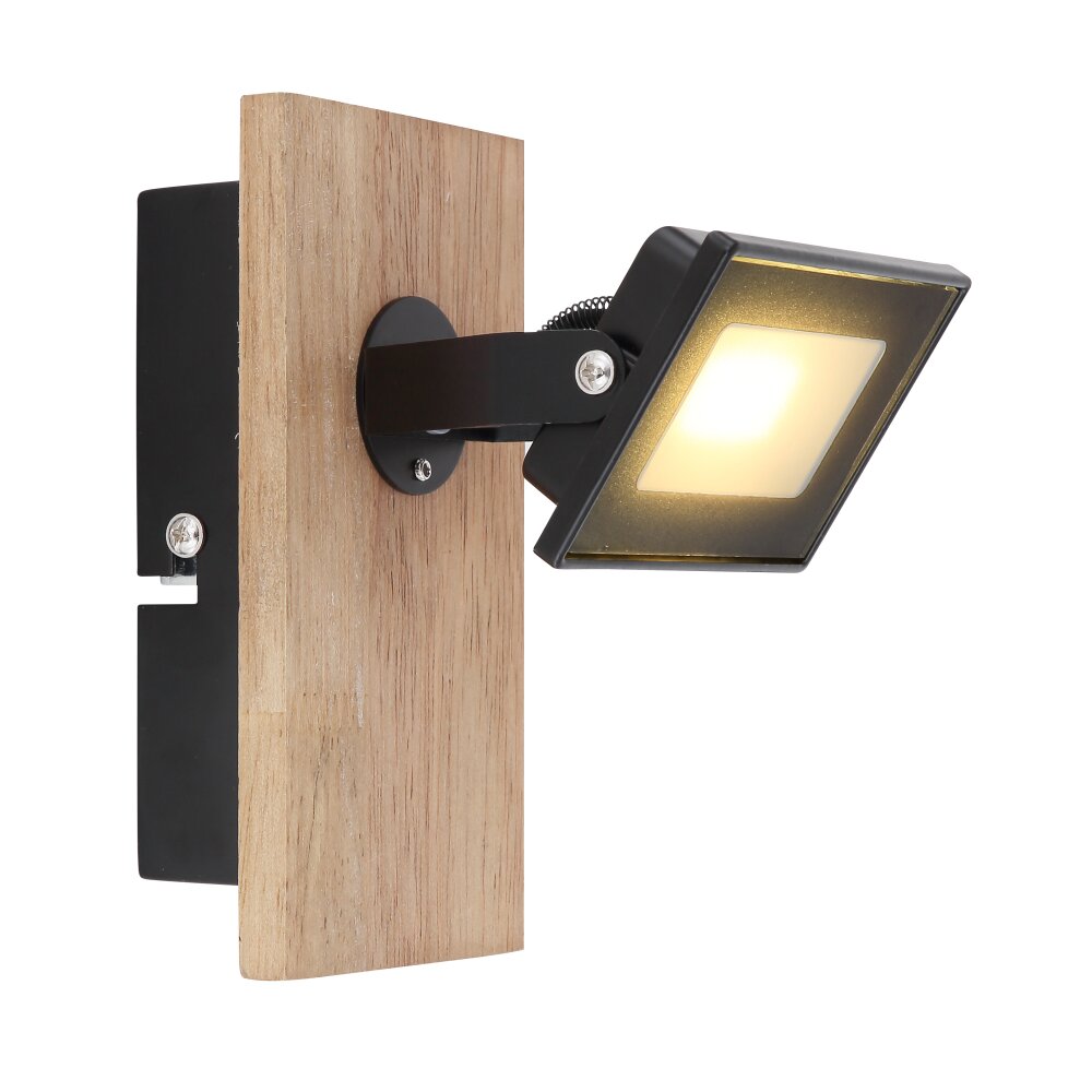 Globo JOYA Applique LED Legno chiaro, Nero, 1-Luce main product photo