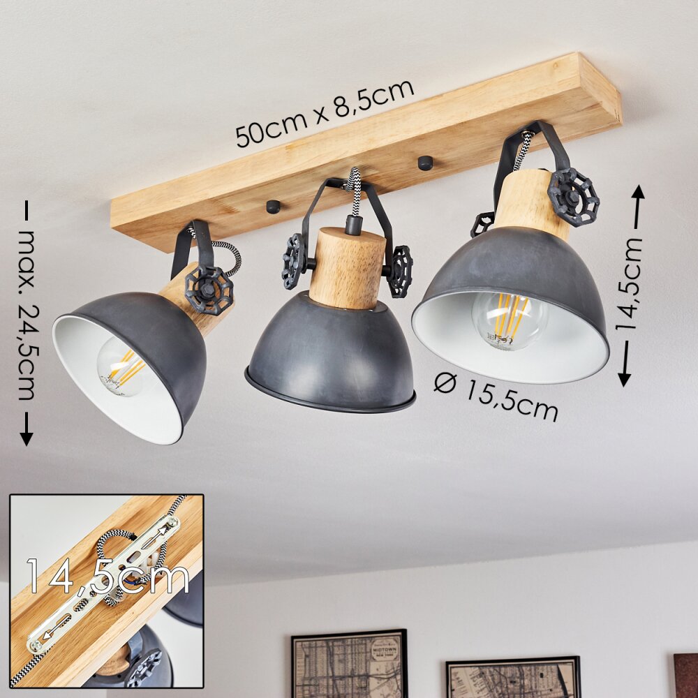 Orny Plafoniera Legno chiaro, 3-Luci
