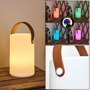 Tacuala Lampada da tavolo LED Marrone, Bianco, 1-Luce, Cambia colore