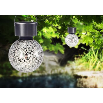 Globo Lampada solare da giardino LED Acciaio inox, 1-Luce