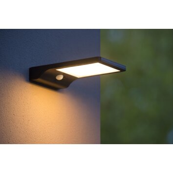 Lucide BASIC Applique da esterno LED Nero, 1-Luce, Sensori di movimento