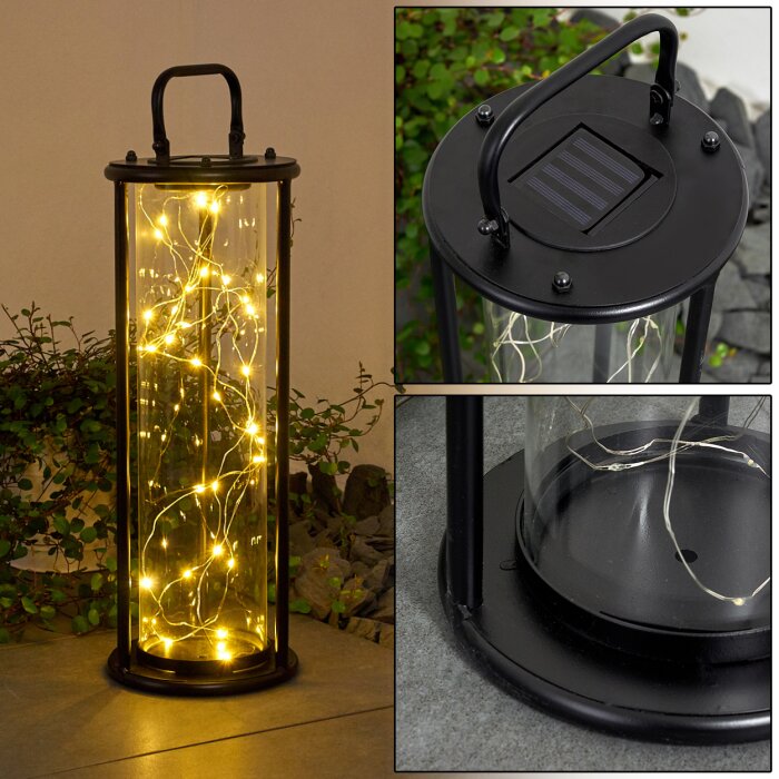 Aracaju Lampada solare LED Nero, 1-Luce Aracaju Lampada solare LED Nero, 1-Luce