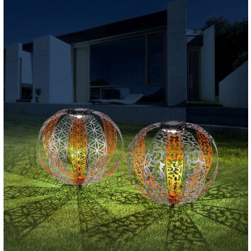 Globo Lampada solare LED Argento, 1-Luce