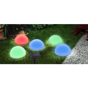 Globo Lampada solare LED Nero, 5-Luci, Cambia colore