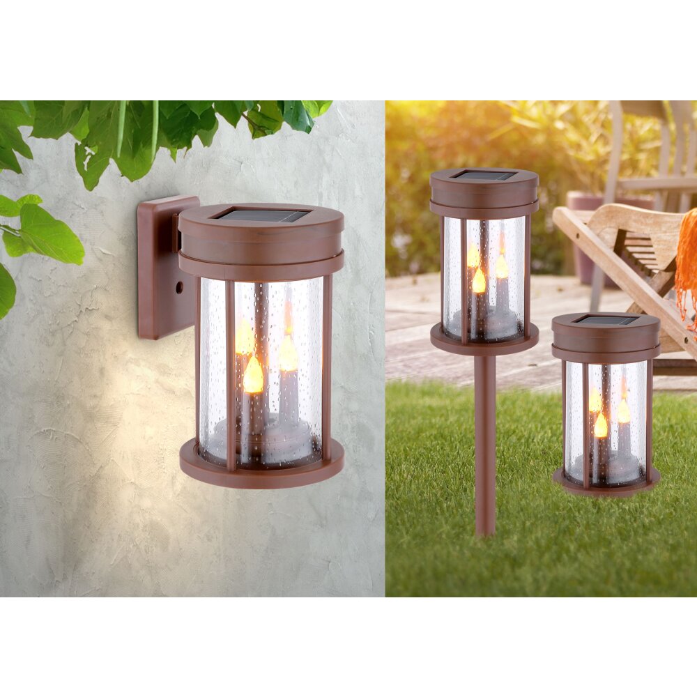 Globo Lampada solare LED Ruggine, 3-Luci main product photo