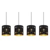 Globo ABBEY Lampadario a sospensione Ramato, Nero, 4-Luci