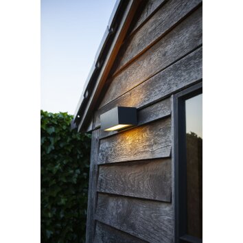 Lutec GEMINI Applique da esterno LED Antracite, 2-Luci, Cambia colore