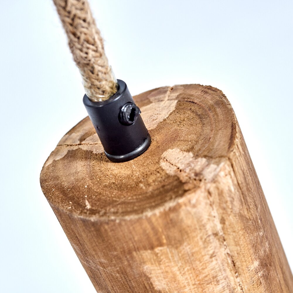Chapana Lampada a Sospensione Marrone, Legno chiaro, Nero, 3-Luci