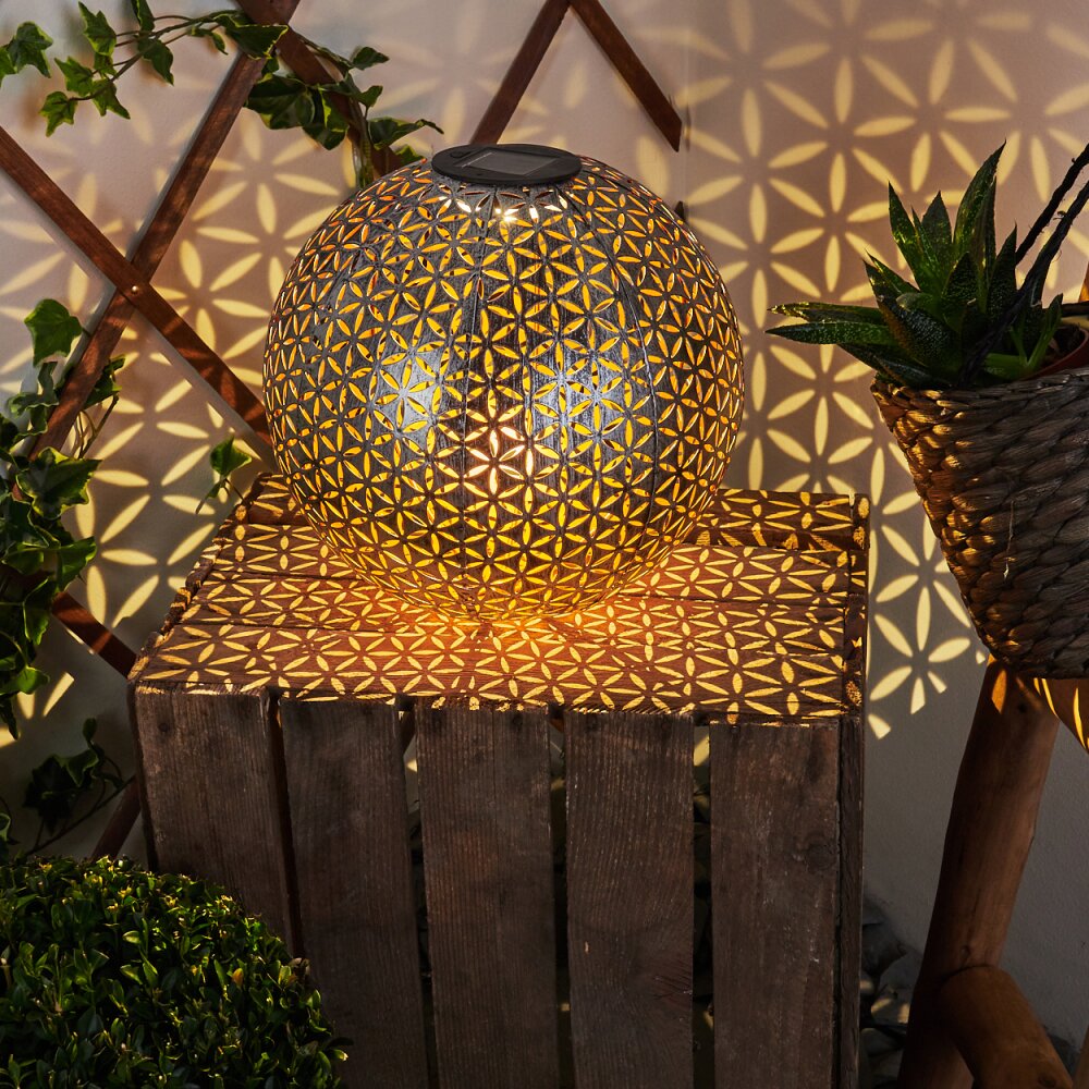Samoao Lampada solare LED Ramato, Nero, Argento, 1-Luce